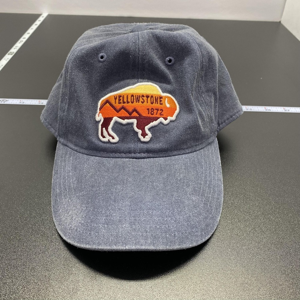 Ouray Sportswear Hat Cap Strap Back Blue Yellowstone Bison Patch Mens One Size
